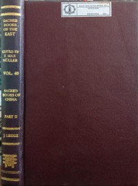 Image of The Sacred Books of The East Vol. 40 : Sacred Books Of China Part II